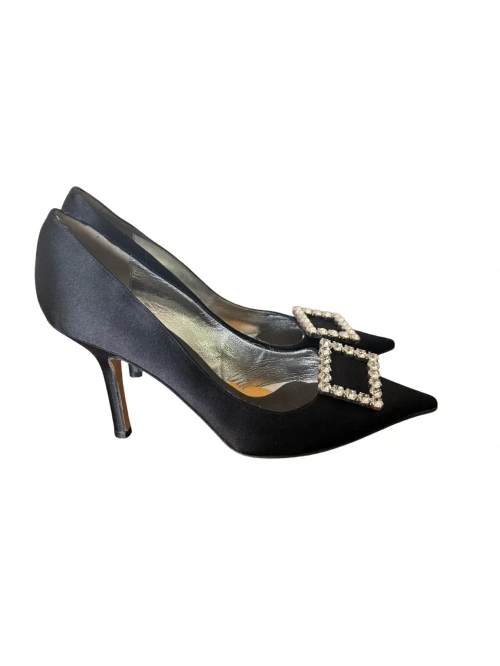 Kate Spade Black Pointed Toe Crystal Buckle Pumps-Size 7.5 Like New